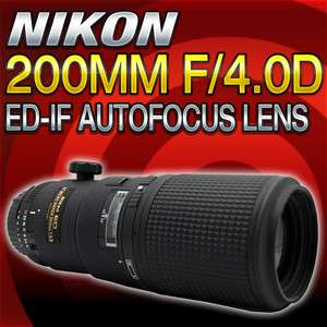 Nikon Telephoto AF Micro Nikkor 200mm f/4.0D ED IF Autofocus Lens New 