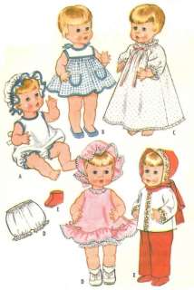 OLD 15 17 CHATTY BABY DOLL CLOTHES PATTERN 6513  