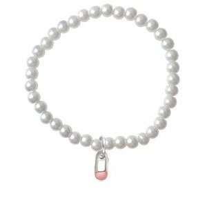   Baby Safety Pin   Czech Glass Pearl Charm Bracelet [Jewelry] Jewelry