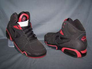 Nike Air Hoop Structure Basketball Sneakers Suede Black Red Mens Size 