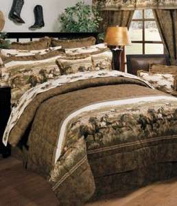 WILD HORSES 6 pc TWIN Bed In A Bag comforter set  