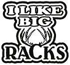 LOVE BIG RACKS Deer Buck Antlers * Vinyl Decal Sticker * Hunting 