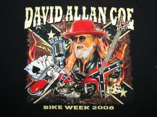 DAVID ALLAN COE CONCERT SHIRT Bike Week Concert Tour 2X  
