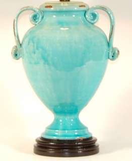  High Bradburn Casual Affair Turquoise Blue Pottery Table Lamp  