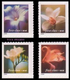 First Class (34) Flowers 3454 57 3457 Singles From Vending Booklet MNH 