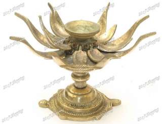 Lotus Flower Secret Candle Holder Brass Crafted New  