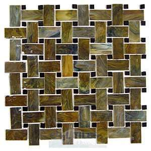 Infinity glass tiles encata stained glass basketweave pattern mesh bac