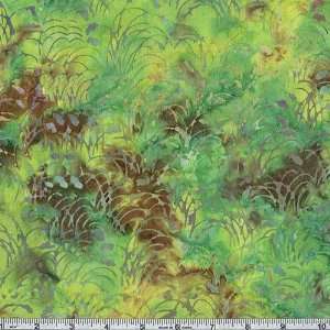  44 Wide Batik Wax Fronds Green Fabric By The Yard Arts 