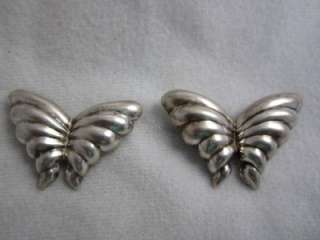   & CO VINTAGE STERLING SILVER PUFFY BUTTERFLY PIN / BROOCH  