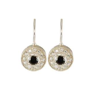 Sterling Silver Black Cubic Zirconia Round Earrings .Opens in a new 