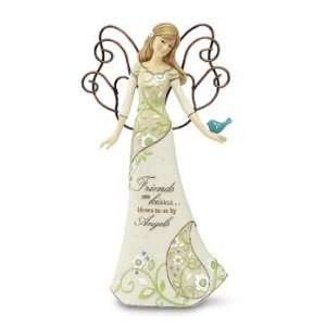   Perfectly Paisley Friends Angel Holding Bird Figurine