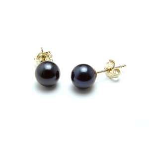  AAA Quality Round 5.5 6mm Akoya SaltWater cultured Black Pearl 