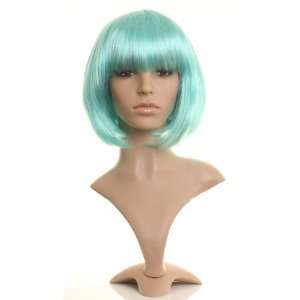   turquoise blue straight short bob wig from Wonderland Wigs Beauty