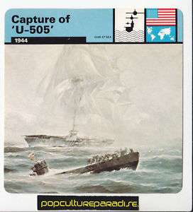 CAPTURE OF U 505 US Navy Seize U Boat WW2 WAR SEA CARD  