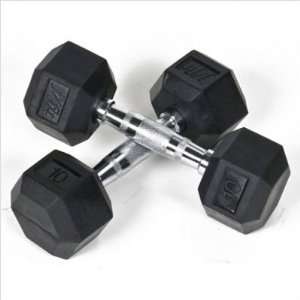   20 6510 2 Pair of 10 lbs Rubber Coated Hex Dumbbells: Everything Else