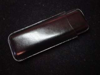 Leather Cigar Case 2 Finger Black  