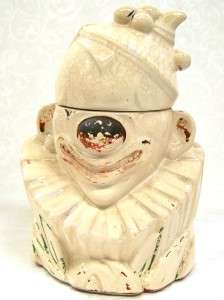 Vintage McCoy Pottery Clown Bust Cookie Jar  