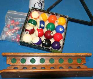Valley bar pool table 7 w/ coin acceptor,blue felt, balls cue sticks 
