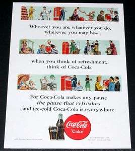   MAGAZINE PRINT AD, COCA COLA, COKE VENDING MACHINE ART WORK  