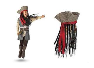   Jack Sparrow Pirate Costume & Hat with Hair Set or separate Sizes