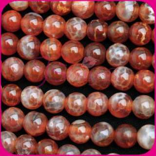 6mm Crab Red Fire Agate Round Gemstone Loose Beads 15  
