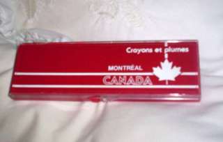 Montreal Canada Red Souvenir Pencil / Crayons Box  