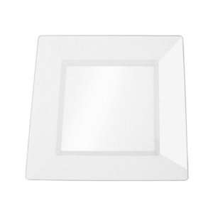  Silveredge Clear Square Plastic Plates 8   10 Count 