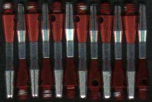 25in 2ba Red Spinning Aluminum Dart Shafts 3 per set  