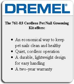   Dremel 761 03 Cordless Pet Nail Grooming Rotary Tool