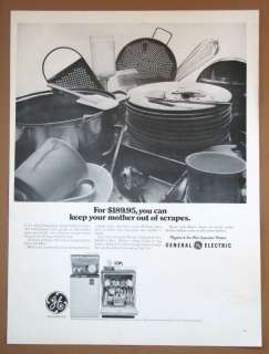 1969 GE GENERAL ELECTRIC DISHWASHER Vintage Print Ad  
