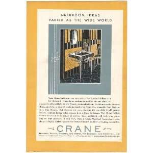 1931 Crane Modern Motif Bathroom Sink Print Ad (Memorabilia) (50240)