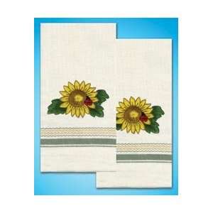  Stamped Kitchen Towels for Embroidery   Sunflowers Arts 