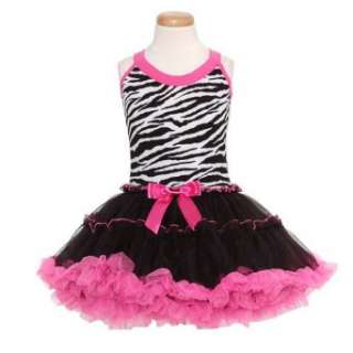   Little Girls Zebra Ruffle Dance Dress 2T 6X: Posh Intl: Clothing