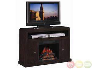 Electric Fireplace Heater Media Mantle Espresso TV Stand  