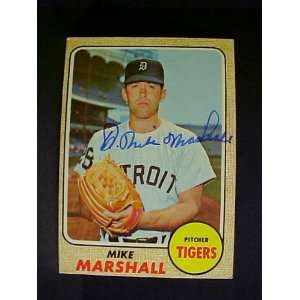  Mike Marshall Detroit Tigers #201 1968 Topps Signed 