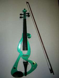 Sojing 4/4 Green Electric Silent Violin w/Bow and Case  