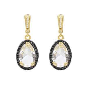   : Judith Ripka Capri White Quartz & Diamond Drop Earrings: Jewelry
