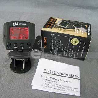 New Electronic Acoustic Guitar LCD Tuner ET 3100 Black  