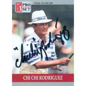  Chi Chi Rodriguez Autographed 1990 ProSet No.86Golf Card 