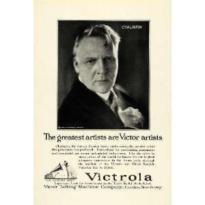 1922 Ad Opera Singer Feodor I Chaliapin Victrola Victor Records Fox 