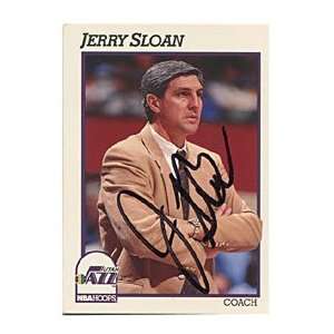 Jerry Sloan Autographed/Signed 1991 Hoops Card