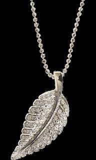 Jennifer Meyer Diamond Small Leaf Pendant Necklace 