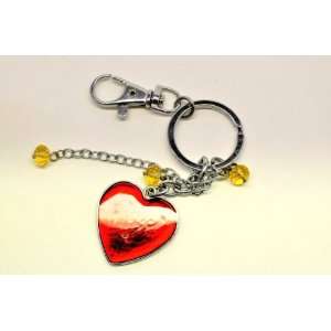  Irresistible Red Heart Charm Crystal Key Chain Office 