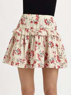 RED Valentino   Floral Print Cotton Skirt