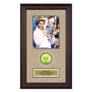  Monica Seles 1991 US Open Framed Autographed Tennis Ball 