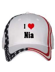 Love/Heart Nia USA Flag Hat / Baseball Cap