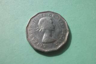 1961 ELIZABETH II CANADA 5 CENTS COIN  