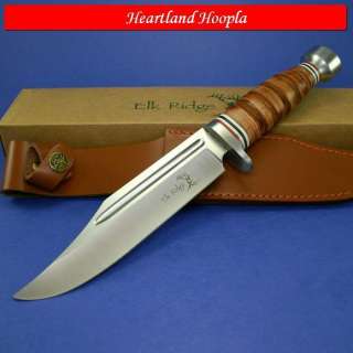 Elk Ridge Fixed Blade Knife With Leather Handle  