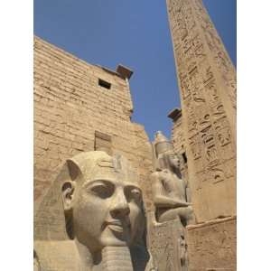 Ramses II and the Obelisk at Luxor Temple, Luxor, Thebes, Egypt 