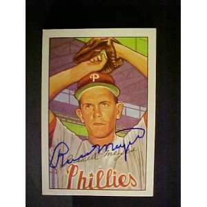 Russ Meyer Philadelphia Phillies #220 1952 Bowman Reprint Signed 